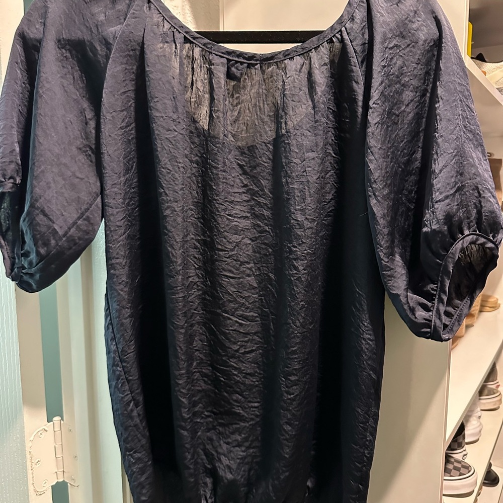 Navy blue blouse, size medium.